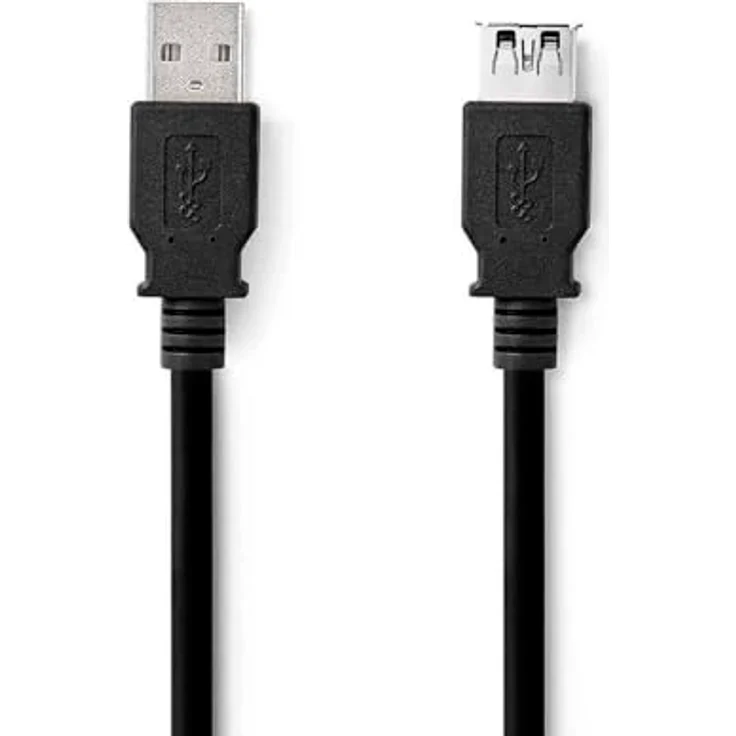 Nedis CCGL61010BK10 USB Kabel, USB Type-A Verlängerung, 1 m, 5 Gbps Datenübertragung, schwarz – Bild 1