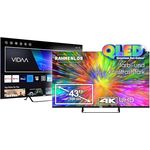 JTC-24 Rahmenloser 43“ QLED UHD Smart TV JTCSQ43U39430FL in Schwarz mit Vidaa Betriebssystem