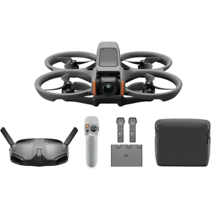 DJI Avata 2 Explorer Combo, FPV-Drohne mit 4K Kamera, 155° FOV, 3 Akkus, Goggles Integra und RC Motion 2, integrierter Propellerschutz, One-Push-Akrobatik – Bild 1