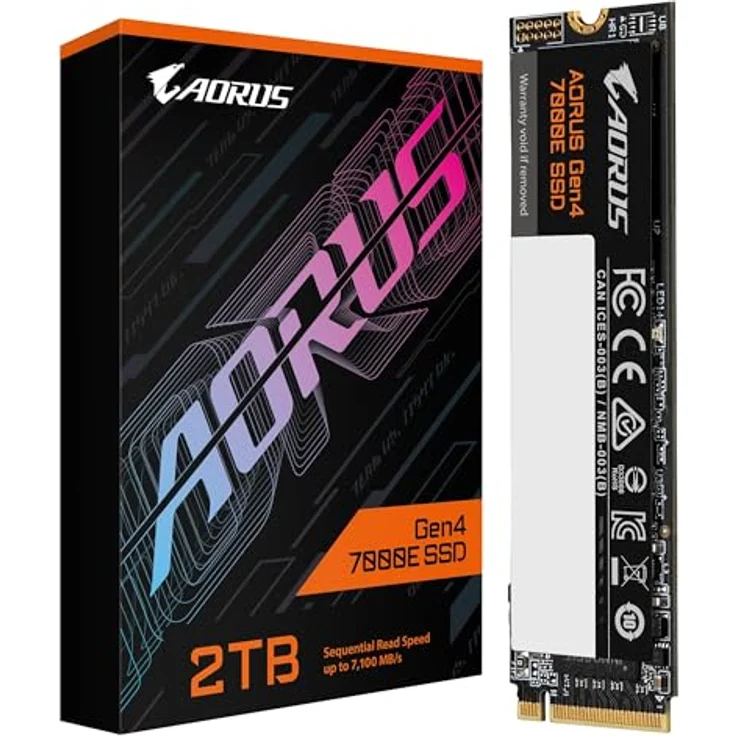Gigabyte AORUS GEN4 7000E, 2TB M.2 PCI-E NVMe SSD mit 3D TLC NAND und HMB Technologie – Bild 1