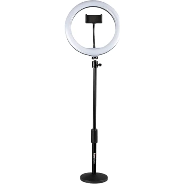 Gator Frameworks Ring Light Round Base, 10" LED-Desktop Ringlicht mit 3 Farbmodi, 10 Helligkeitsstufen und Telefonhalterung – Bild 8