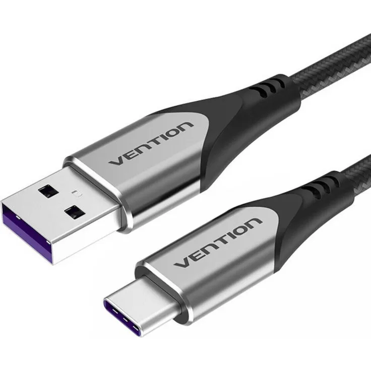 Vention Cofhi USB-A-auf-USB-C-Kabel, 3 m, grau, mit Schnellladefunktion bis 5A und 480 Mbit/s Datenübertragung