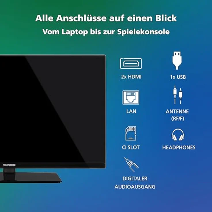 Telefunken Fernseher 32 Zoll Smart TV VIDAA XH32VP750M - HD-Ready, HDR, Triple-Tuner, LED, schwarz – Bild 4