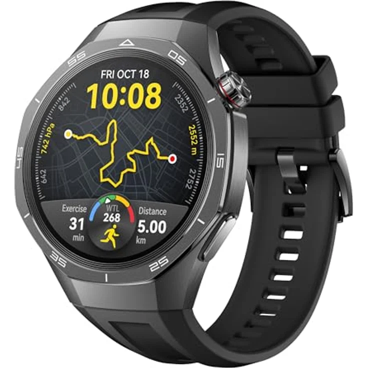 HUAWEI Watch GT 5 Pro 46 mm Smartwatch, Schwarz, Kunstvolles Design, Sportfunktionen auf Profi-Niveau, Health-Tracking, EKG-Monitoring, bis zu 14 Tage Akkulaufzeit, GPS, Bluetooth-Anrufe, iOS & Android – Bild 1