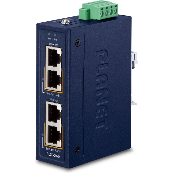 Planet Industrial 2-port 10/100/1000T (4 Ports) Gigabit Ethernet Netzwerk Switch, Blau – Bild 1