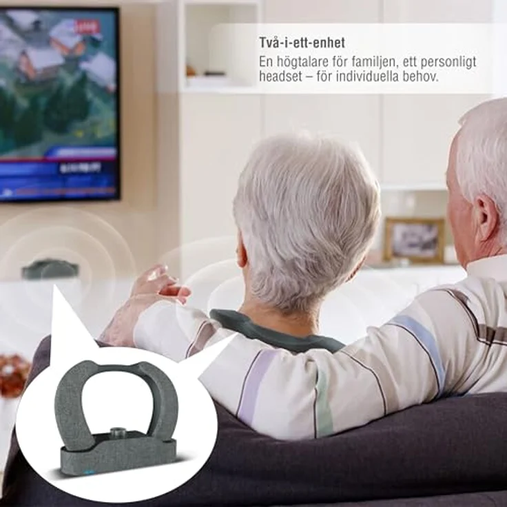 LEICKE Edgar Duo, Tragbarer Kabelloser Nackenkopfhörer mit Sprachverstärker für Senioren, Bluetooth 5.3, HDMI, Aux & Optik-Eingang, Generation 2 – Bild 4