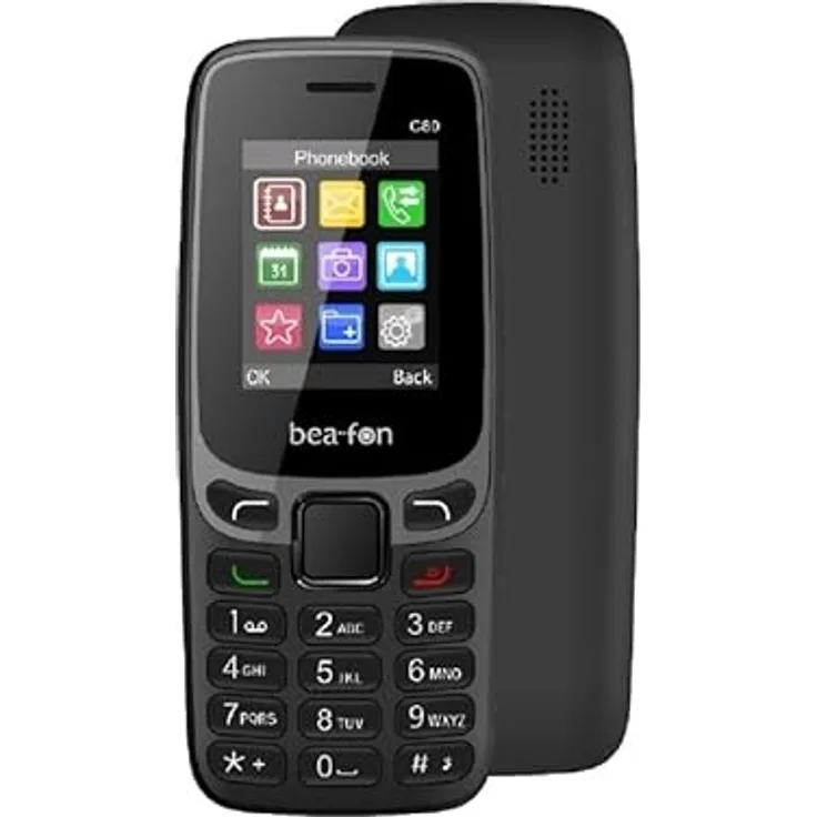 Beafon Bea-Fon C80 4G Black Unlocked, Seniorenhandy mit klarer Design und hochwertigen Funktionen