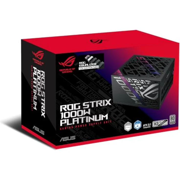 Asus ROG Strix 1000P Gaming-Netzteil, 80 PLUS Platinum, GaN-MOSFET-Technologie, ATX 3.1, PCIe 5.1 – Bild 10