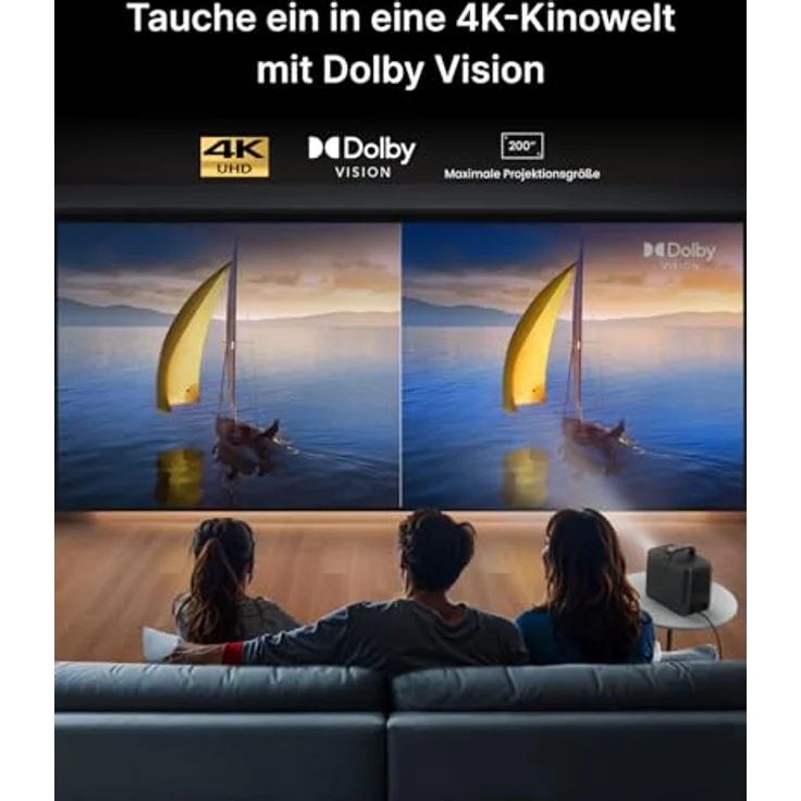 NEBULA Cosmos 4K SE Smart-Beamer, 4K High-Brightness-Projektor mit Dolby Vision, 200" Großbildschirm, 1.800ANSI Lumen Helligkeit, HybridBeam, Optimierte Bildqualität, Google TV, Offizielles Netflix – Bild 2