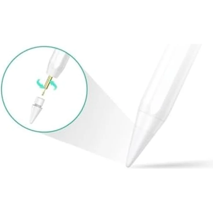 4smarts Eingabestift-Adapter Ersatzspitzen für Apple Pencil (1. Gen. / 2. Gen) 4 Stk., Neigungsempfindliche Präzision, werkzeugfreier Spitzenaustausch – Bild 3