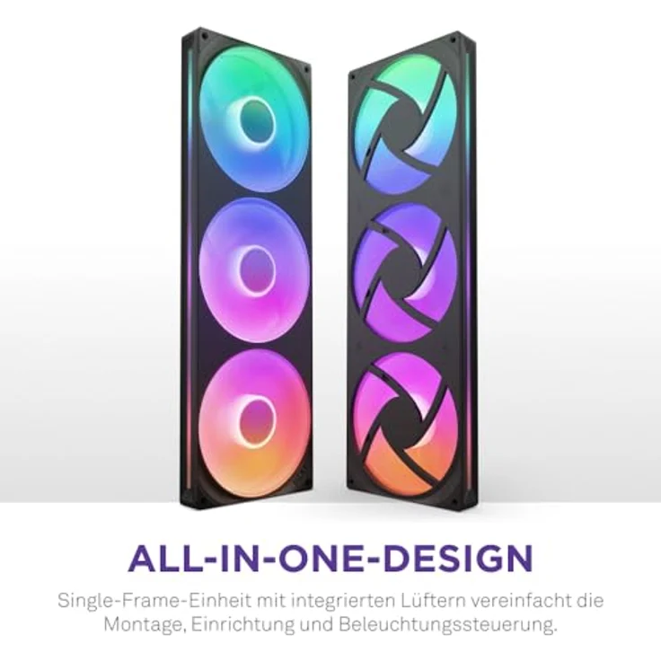 NZXT F420 RGB Core, 140 mm PC Lüfter mit Uni-Body-Konstruktion und RGB-Beleuchtung, Schwarz – Bild 5