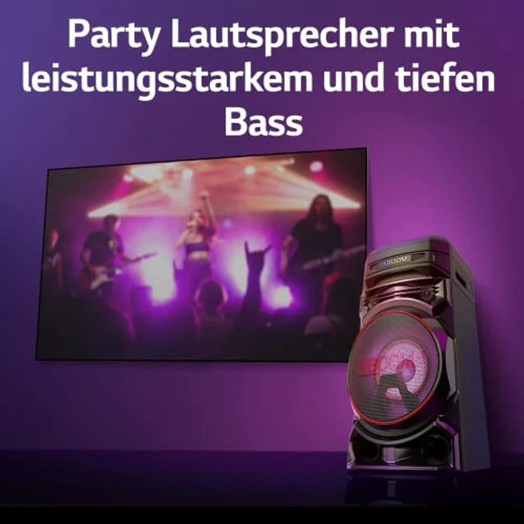 LG XBOOM RNC5, 2-Wege-Soundsystem mit 3 Lautsprechern (Karaoke- & DJ-Funktionen, Beleuchtung), Schwarz [Modelljahr 2023] – Bild 3