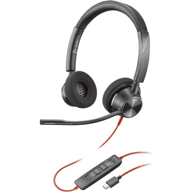 Poly Headset Blackwire C3320-M Stereo USB-C/A Teams, Flexibles Design, Hochwertige Materialien, Langlebig – Bild 1