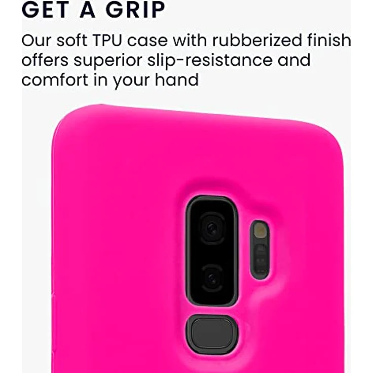 kwmobile Samsung Galaxy S9 Plus Hülle - Silikon Case - Weiche Oberfläche - Kabelloses Laden - Neon Pink – Bild 3