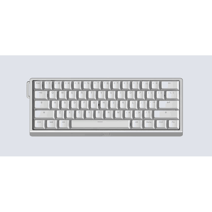 Wooting 60HE v2, Gaming Tastatur (TKL) mit 8000 Hz Polling Rate, RGB, Aluminiumgehäuse, silber, Englisch (US) Layout