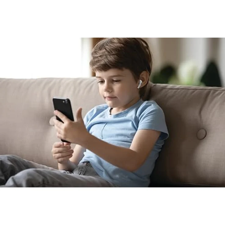 Lexibook HPBT05FO, Draadloze Stereooordopjes mit Hoge Geluidskwaliteit, Geïntegreerde Microfoon, Slimme Aanraakbediening, Oplaadetui, Geluidsniveau Beperkt tot 85 dB, Zwart/Wit – Bild 4