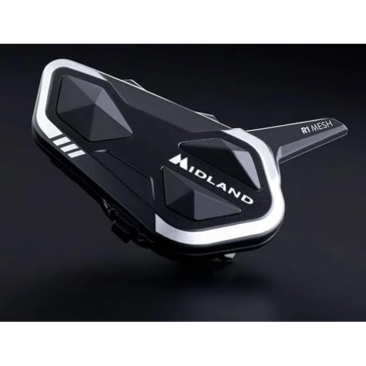 Midland C1585.01, Motorradintercom mit MESH- und Bluetooth-Technologie, wasserdicht IPX6, Reichweite 2000 m, 23 h Akkulaufzeit, Schwarz, Weiß – Bild 5
