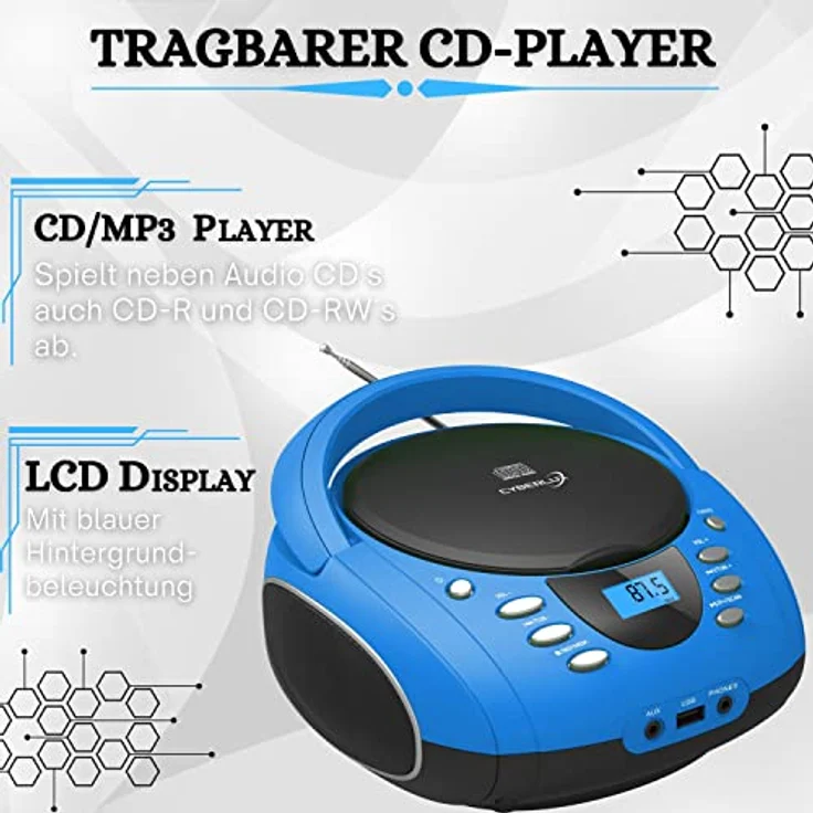Cyberlux CL-710 CD-Player Blau – Bild 3