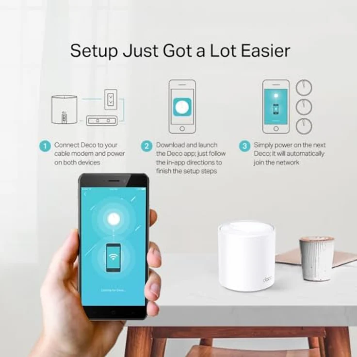 TP-Link Deco X20 WiFi Mesh, WiFi 6 Dual Band AX1800, 2 Gigabit-Anschlüsse, zusätzliche Einheit für die gesamte Abdeckung des Heims, kompatibel mit Alexa und Google Home – Bild 4