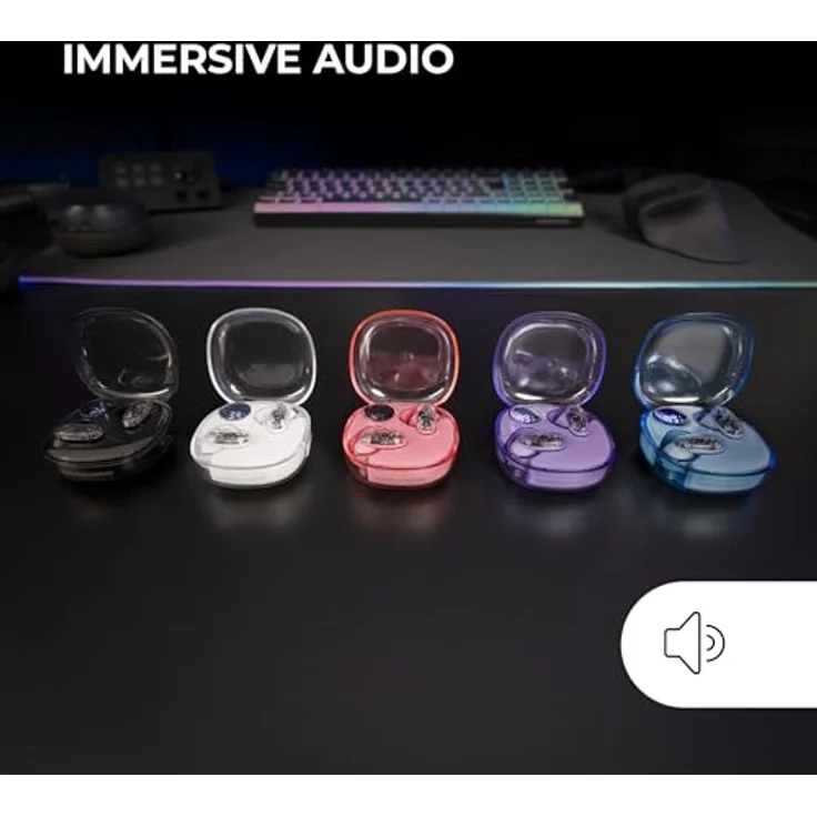 Mars Gaming MHIB2, Bluetooth 5.4 Kopfhörer mit 24 Stunden Akkulaufzeit, Immersivem Klang und Ergonomischem Design, Halbtransparent, Blau – Bild 2