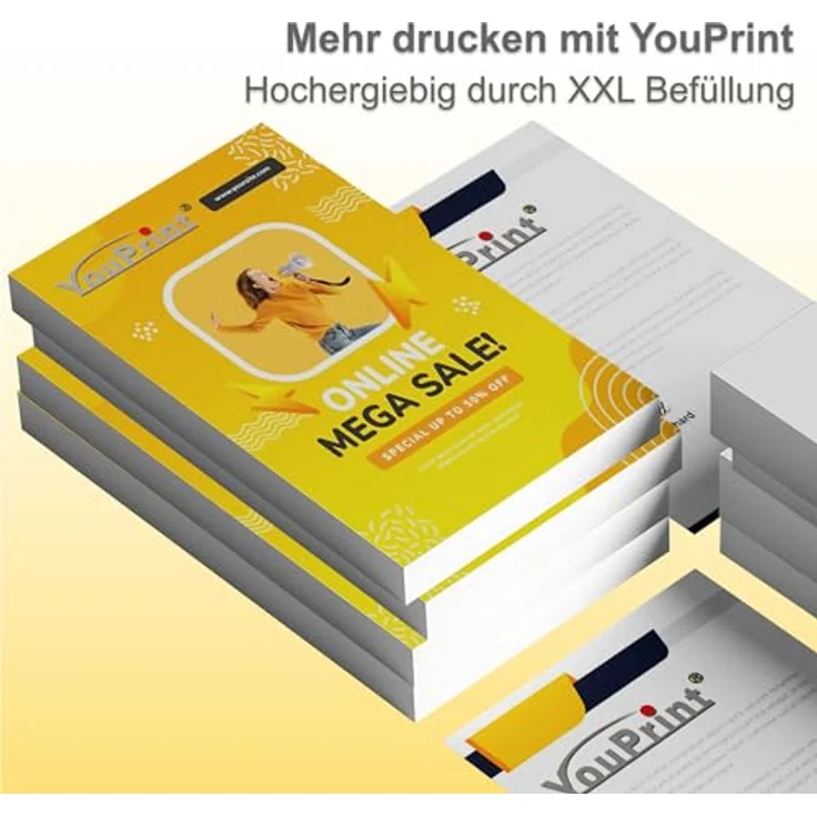 youprint Bundle TR7650 Multifunktionsgerät (Drucker, Scanner, Kopierer) mit 5 XXL Druckerpatronen, WLAN-Druck, randloser Druck, Duplex, Schwarz – Bild 5