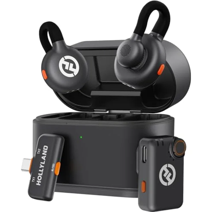 Hollyland LARK M2S Mini Combo, Funkstrecken Mikrofon mit 300m Reichweite und Geräuschunterdrückung