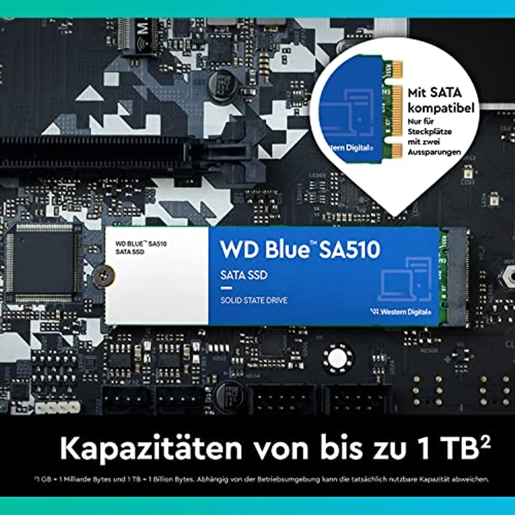 WD Blue SA510 SATA SSD 500 GB M.2 2280 (Lesen bis 560 MB/s, Schreiben bis 510 MB/s, Upgrade für PC/Laptop, dreimonatiges Probeabo von Dropbox Professional, Western Digital SSD Dashboard) - Preisvergleich – Bild 4