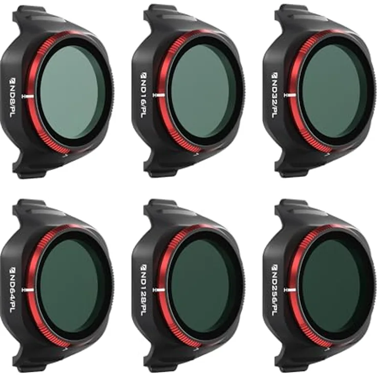 Freewell Mini 5 Pro Filters Bright Day, Filterset für DJI Mini 5 Pro mit 6 ND/PL-Filter für optimale Belichtung, Schwarz
