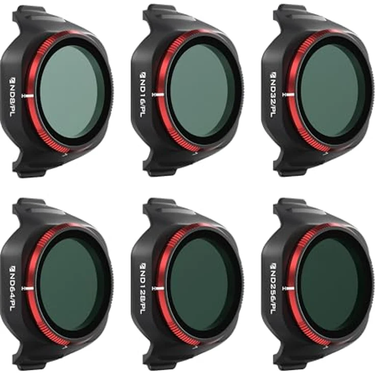 Freewell Mini 5 Pro Filters Bright Day, Filterset für DJI Mini 5 Pro mit 6 ND/PL-Filter für optimale Belichtung, Schwarz – Bild 1