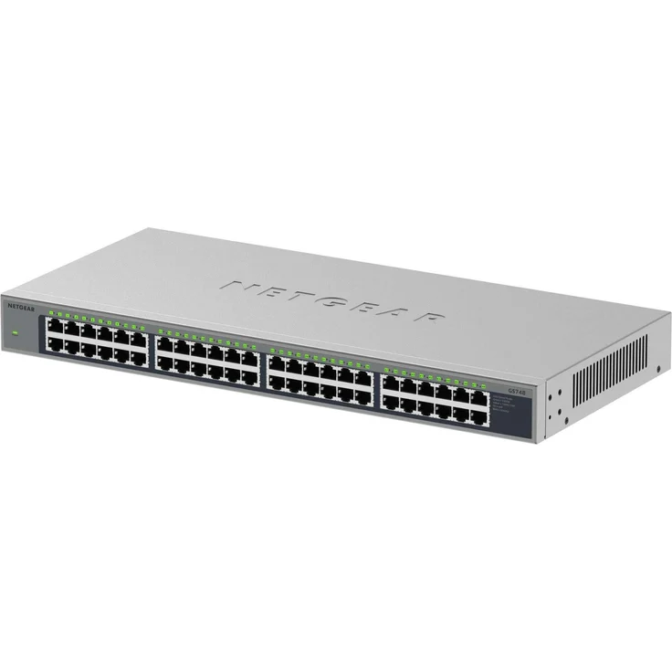 Netgear 48-Port 1G Unmanaged Switch, Gigabit Netzwerk Switch mit lüfterlosem Design, robustem Metallgehäuse, montierbar im 19-Zoll-Rack oder auf Desktop