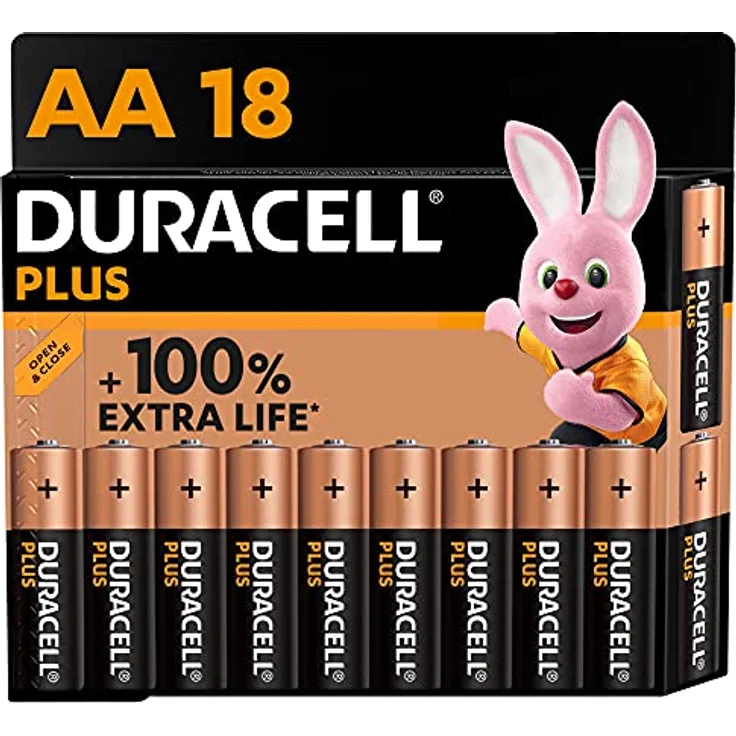 Duracell Plus AA Mignon Alkaline-Batterien, 1.5V LR6 MN1500, 18er-Pack – Bild 1