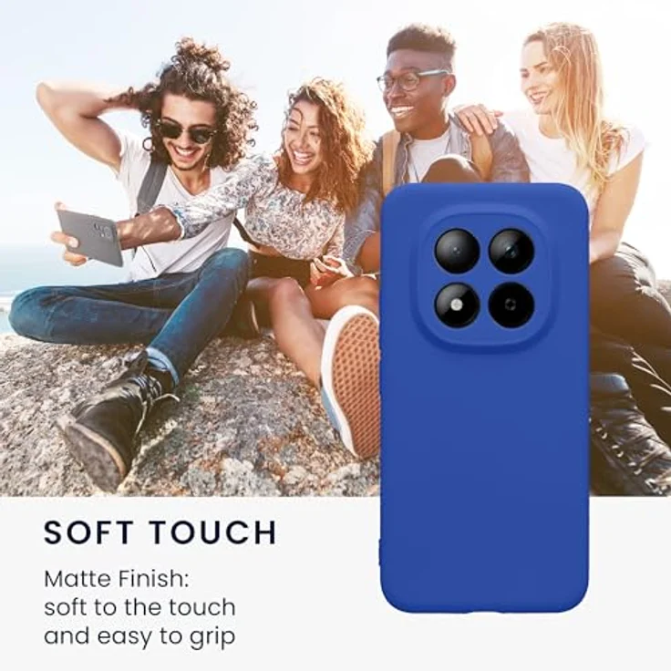 kwmobile Handyhülle kompatibel mit Xiaomi Redmi Note 15 Pro+ 5G / Poco M8 Pro 5G, weiche Silikon Hülle in Baltik Blau mit rutschfestem und reißfestem Design – Bild 4