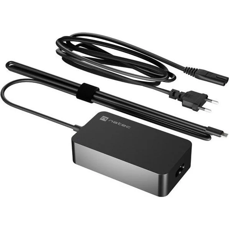 Genesis Natec Grayling USB-C Netzteil (NZU-2033), 45 W Universal Ladegerät für Laptops, Tablets und Smartphones, Schwarz