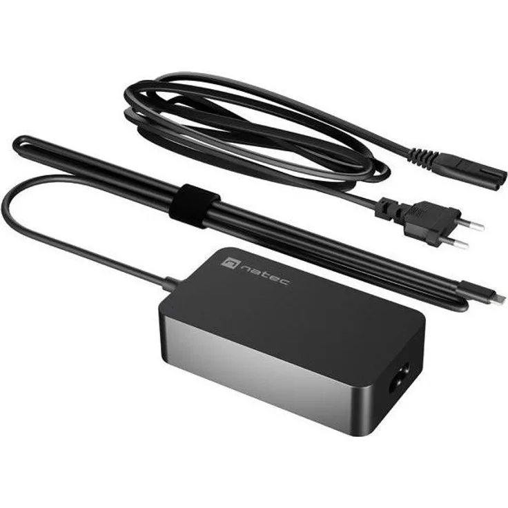 Genesis Natec Grayling USB-C Netzteil (NZU-2033), 45 W Universal Ladegerät für Laptops, Tablets und Smartphones, Schwarz