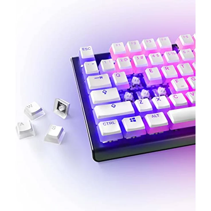 SteelSeries PrismCaps – Double-Shot-Tastenset mit „Pudding“-Optik – Kompatibilität mit allen gängigen mechanischen Tastaturen – MX-Stößel – Weiß (Deutsches Tastaturlayout) – Bild 5