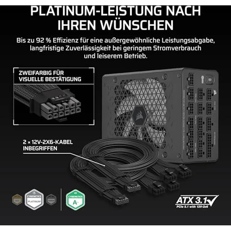 Corsair HXi Series HX1500i Netzteil 80 PLUS Platinum, modular, 1.500 Watt, schwarz, Cybenetics-Platinum zertifiziert – Bild 5