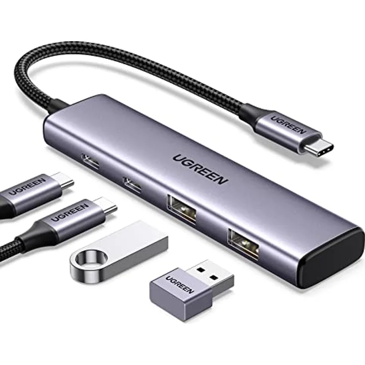 UGREEN USB C Hub USB C Ports und USB A 3.0 Ports USB C Adapter in edlem Aluminium Design, kompatibel mit iPhone 15/15 Pro, MacBook 2022, iPad 2022, Surface Pro/Go, Galaxy S23 und mehr - Hochgeschwindigkeitsdatenübertragung bis zu 5Gbps - Preisvergleich