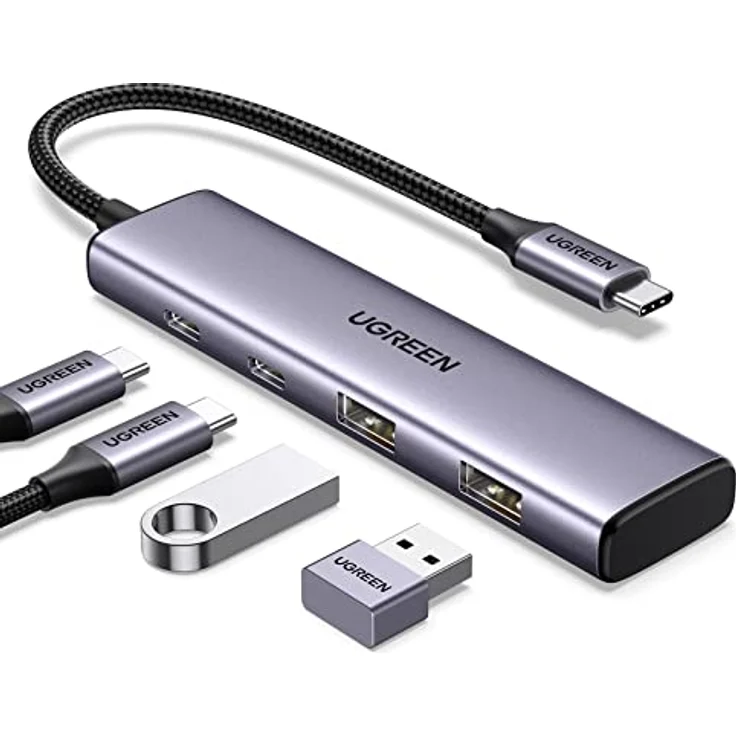 UGREEN USB C Hub USB C Ports und USB A 3.0 Ports USB C Adapter in edlem Aluminium Design, kompatibel mit iPhone 15/15 Pro, MacBook 2022, iPad 2022, Surface Pro/Go, Galaxy S23 und mehr - Hochgeschwindigkeitsdatenübertragung bis zu 5Gbps - Preisvergleich – Bild 1