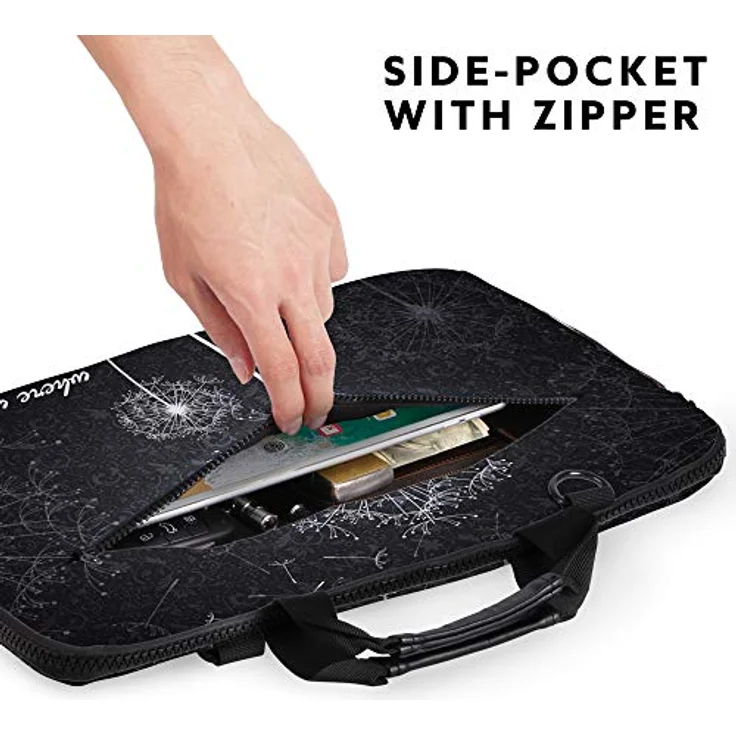 Sidorenko Laptoptasche 17/17,3 Zoll - Moderne Notebooktasche aus Canvas - Hochwertige Laptop Tasche - Schmutz- & Wasserabweisende Laptop Bag mit Zubehörfach – Bild 2