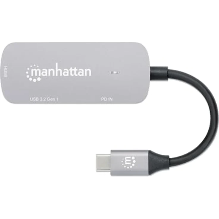 Manhattan Notebook Dockingstation 190299, 3-in-1 USB-C Dock mit 4K HDMI, 85W Power Delivery und USB-A Anschluss – Bild 4