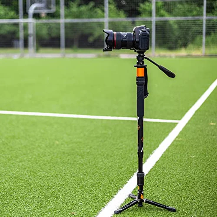 Rollei V6I Aluminium Monopod, Einbein-Stativ mit Ministativ für besonders Guten stabilen Stand. Ideales Videostativ zum filmen bewegter Objekte., 22843 – Bild 2