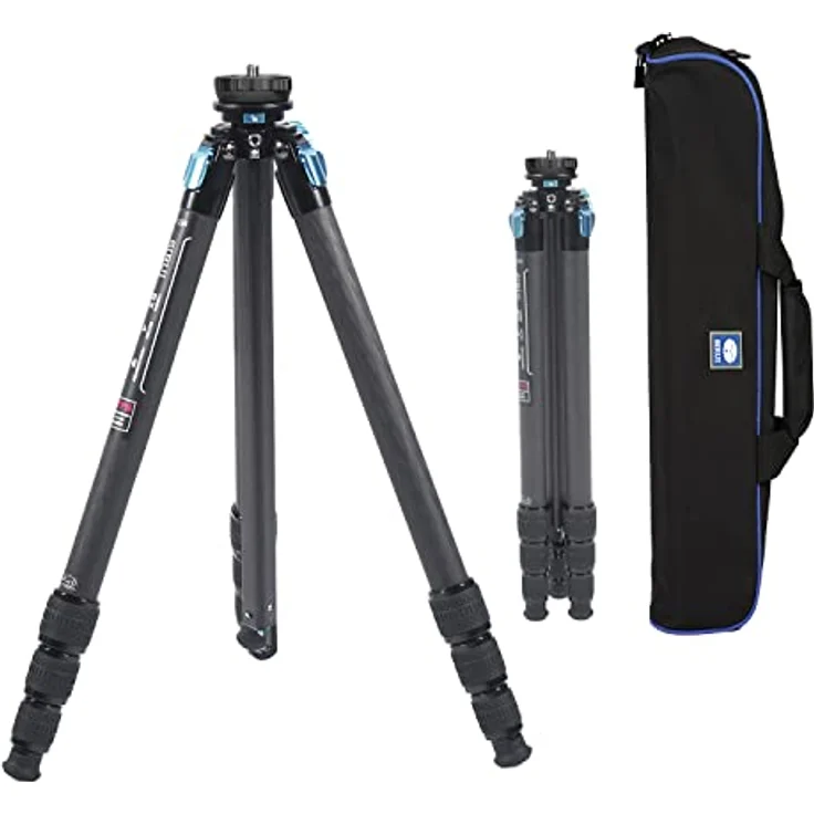 SIRUI Wasserdichtes Carbonfaser-Stativ, 175CM Professionelles Schwerlast-Kamerastativ mit dreieckiger Mittelsäule, großes Rohr für DSLR, Camcorder, Belastung 15kg (ST-224) – Bild 1