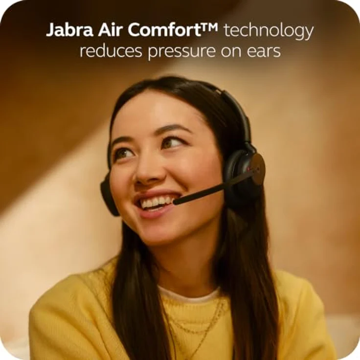 Jabra Evolve3 45 Stereo, LINK 390c On Ear Headset Bluetooth®, Kabellos, Schwarz mit drei präzise Mikrofonen – Bild 3