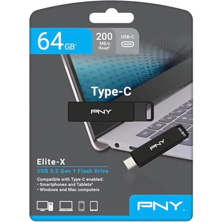 PNY Elite-X USB Flash Drive, 64 GB, USB-C 3.2 Gen 1 – Bild 6