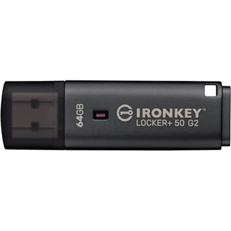 Kingston IronKey 64GB Locker Plus 50 G2, USB-Stick mit AES-256 Verschlüsselung, schwarz – Bild 2