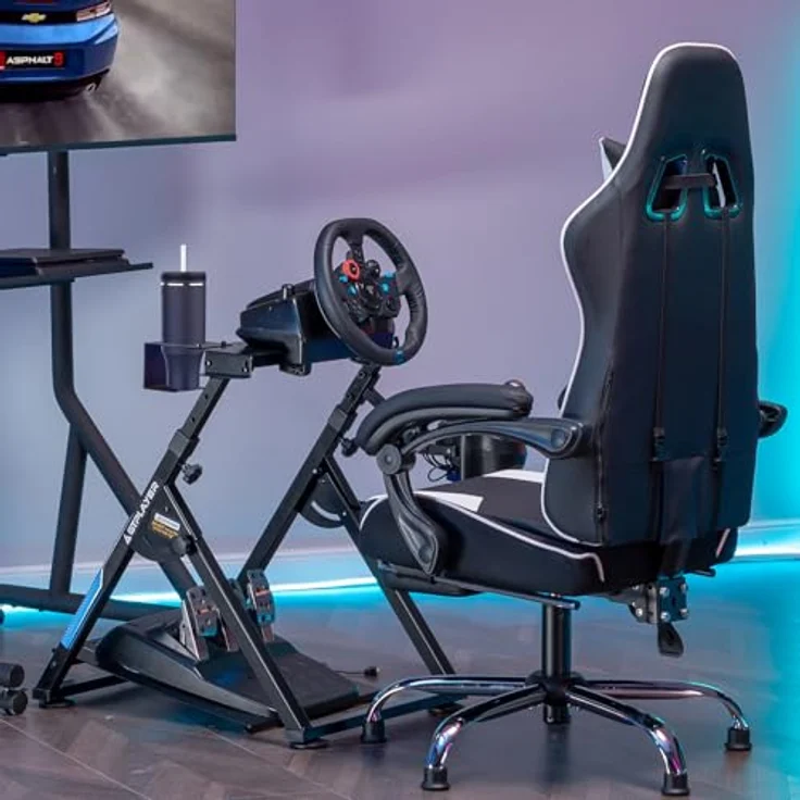 GTPLAYER Lenkradständer für Lenkrad Gaming Wheel mit neigungsverstellbarem Gestell, V1 V2 Schalthebelhalterung, kompatibel mit PS4, Xbox und PC, höhenverstellbar von 68,5 bis 80 cm – Bild 2