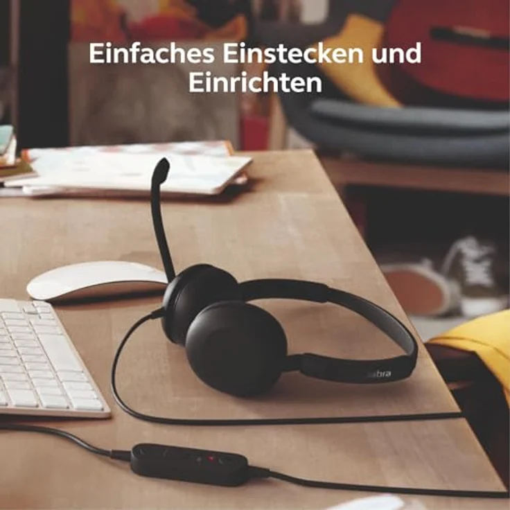 Jabra Evolve 10 Büro-Headset, Mikrofon mit Geräuschunterdrückung, kompaktes, leichtes Design, um 270 Grad drehbarer Auslegerarm, kabelgebundene USB-A-Verbindung, Schwarz – Bild 5