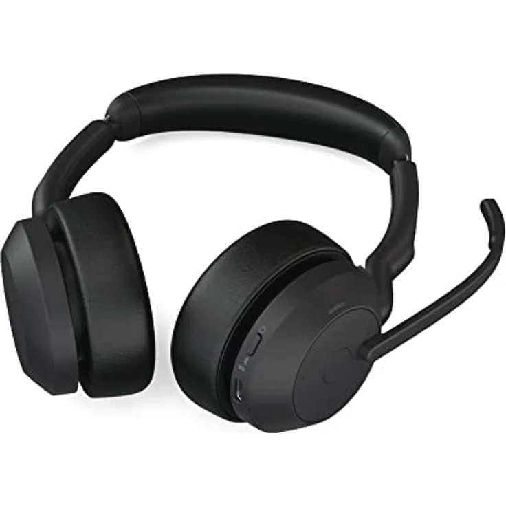 Jabra Evolve2 55 - schnurloses Stereo-Headset mit Ladestation und Jabra Air Comfort - Mikrofone mit Geräuschunterdrückung & ANC - kompatibel mit allen UC-Plattformen wie Zoom und Google Meet - Schwarz – Bild 5