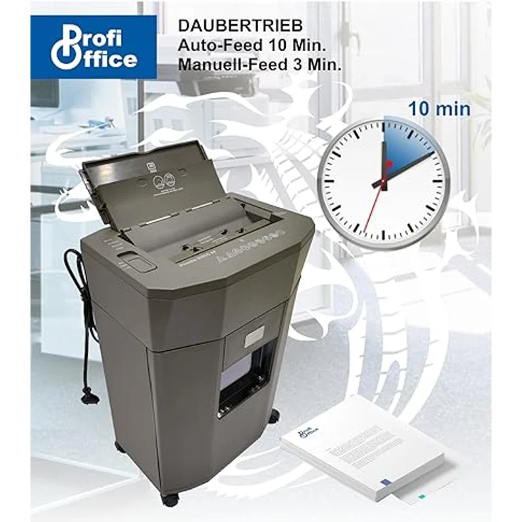ProfiOffice Aktenvernichter autofeed Partikelschnitt Sicherheit P-4 Piranha 308 AF - 80 Blatt Einzug, zuverlässig schnell, DSGVO konform (91951) – Bild 5