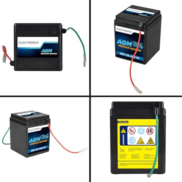 Electronicx AGM-6N4-2A, AGM Motorradbatterie 4.5Ah 6V, wartungsfrei, auslaufsicher, rüttelfest für Motorrad, Roller und Quad – Bild 9